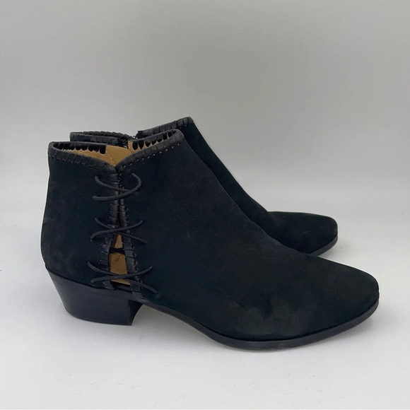 Jack Rogers Reagan lace-up side ankle booties black size 6.5 - Picture 1 of 7